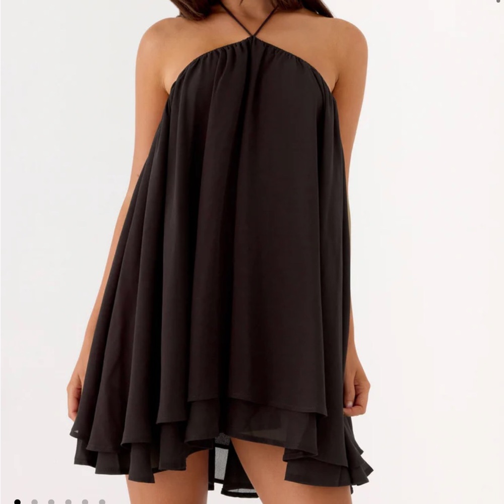 Peppermayo Black Halter Mini Dress